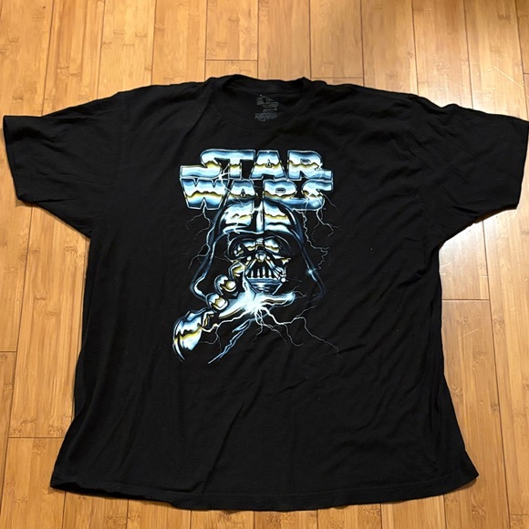 Fifth Sun Star Wars Black Tee with Blue and Silver Accents - Picture 1 of 6